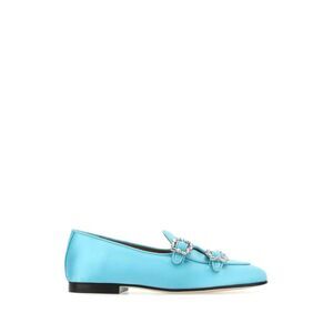 Edhen Milano Women Light-Blue Satin Brera Loafers